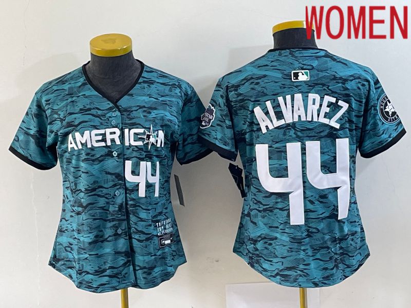 Women Houston Astros #44 Alvarez American League Nike Green 2023 MLB All Star Jersey->women mlb jersey->Women Jersey